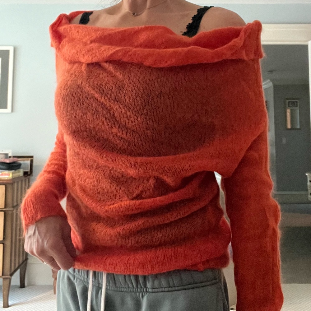 Mohair off the shoulder sweater